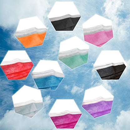 Disposable 50 PCS Face Mask Made in USA 3-Ply Breathable Mouth Cover Protection - color: Red, size: 50 Count (Pack of 1)