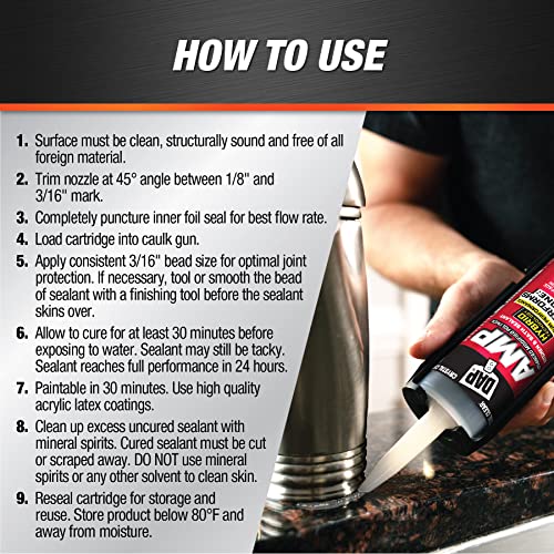 DAP AMP Kitchen and Bath Sealant, Clear, 9 Oz (7079800763)
