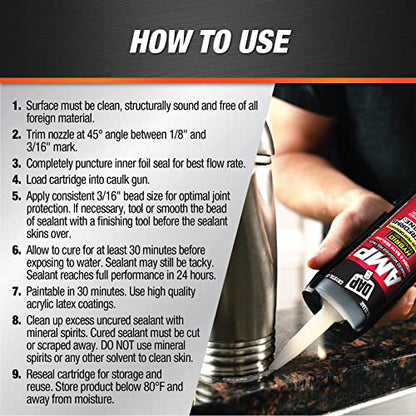 DAP AMP Kitchen and Bath Sealant, Clear, 9 Oz (7079800763)