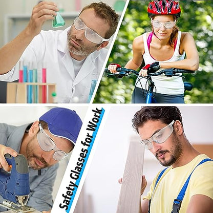 Salfboy Clear Safety Glasses Bulk of 10 ANSI Z87.1 Protective Eyewear Scratch-Resistant for Work, Lab, Construction - color: 10 Clear