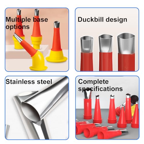 Caulk Finisher Kit Caulking Nozzle Tips Stainless Steel with Connection Bases Replacement 30 Pieces - style: Normal