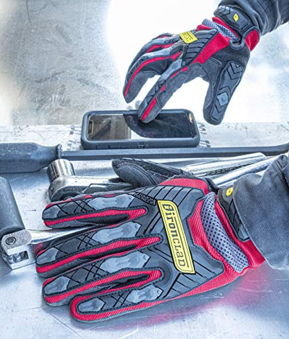 Ironclad Command Impact 360 Cut A5 Work Gloves; Touch Screen Gloves Conductive Palm & Fingers, Impact Protection, Machine Washable, Sized S, M, L, XL, XXL (1 Pair), Red (IEX-MIGR5-03-M) - size: Medium (Pack of 1)