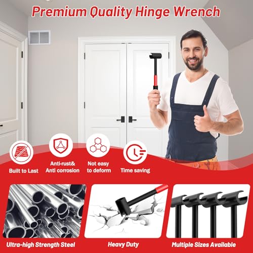 4 in 1 Door Hinge Adjustment Tool Upgraded,Hinge Gap Adjusting Wrench,Door Repair Kit for Residential and Commercial,Hinge Wrench Bender Set with Rubber Grip,Cabinet Alignment Fits 14mm-25mm Hinges - style: Upgraded 4-in-1