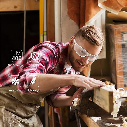 Salfboy Clear Safety Glasses Bulk of 100 ANSI Z87.1 Protective Eyewear Scratch-Resistant for Work, Lab, Construction - color: 100 Clear