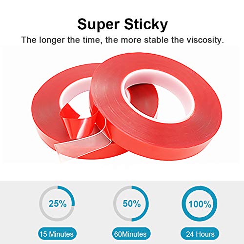 DGSL 0.7 Inch Clear Double Sided Tape Heavy Duty Mounting Tape, Acrylic Clear Mounting Tape for Wall Mount, Hanging Photo, Wall Decor, Art, Led Light Tapes (33 Ft X 3 Pack) - size: 0.7inch Width