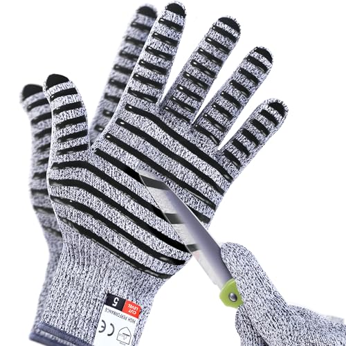 2PCS Cut Resistant Gloves, Cutting Gloves Level 5 Protection for Kitchen - size: Small, style: Anti-slip