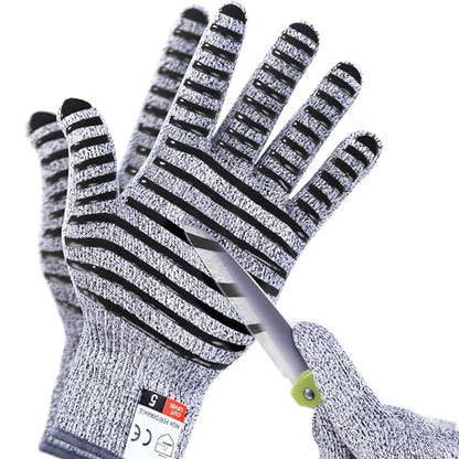2PCS Cut Resistant Gloves, Cutting Gloves Level 5 Protection for Kitchen - size: Small, style: Anti-slip