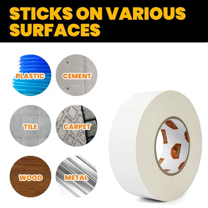 TAPEBEAR 16.5mil Thick White Duct Tape Heavy Duty 1.88" x 105FT, Strong Tough Utility Ducting Tape Waterproof, No Residue, Flexible, Hand Tear Binding Tape for Bundle, Patch, Protect & Repair - color: White