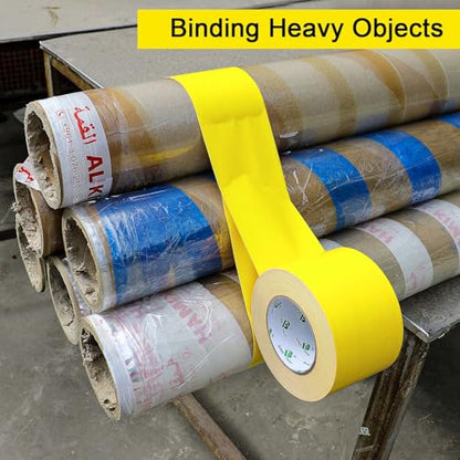 BOMEI PACK Light Yellow Sticky Duct Tape Heavy Duty Strong Industrial Color Duct Tape 3.6inch x 72yds for Packing and Repairing 1Pack - color: Light Yellow