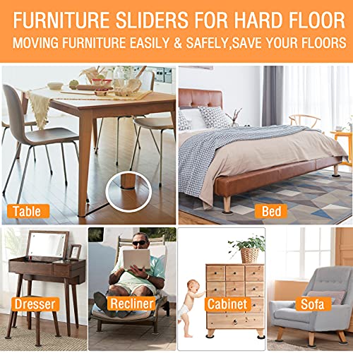 Felt Furniture Sliders Hardwood Floors 16 PCS 3.5"- Furniture Slider – Heavy Duty Felt Sliders Hard Surfaces - Move Your Furniture Easy & Safely