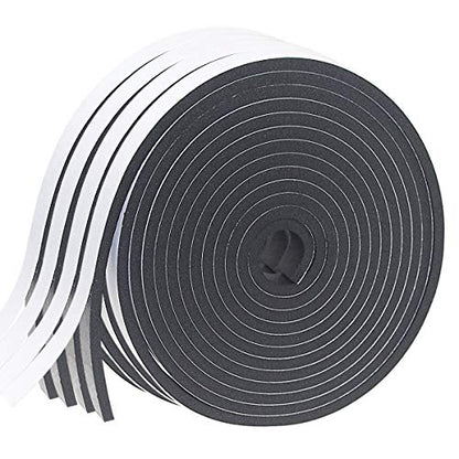 Weather Stripping Door Seal Strip for Doors and Windows,1/2In x 1/4In x 33Ft x 2 Roll Foam Insulation Tape Self Adhesive,Sound Proof,Weatherstrip,Pipe Cooling, Air Conditioning Seal Strip - size: W:1/2In xT: 1/4In xL: 33Ft x 2 Roll