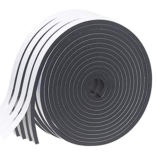 Weather Stripping Door Seal Strip for Doors and Windows,1/2In x 1/4In x 33Ft x 2 Roll Foam Insulation Tape Self Adhesive,Sound Proof,Weatherstrip,Pipe Cooling, Air Conditioning Seal Strip - size: W:1/2In xT: 1/4In xL: 33Ft x 2 Roll
