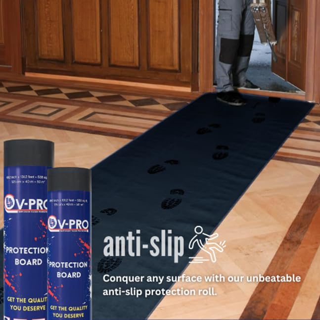 V-PRO 538sqft Floor Protector - Anti Paint, Durable, Waterproof, Floor Covering - Ideal for Construction, Renovations and Move. - Ultimate Floor Protection Solution for Home and Office