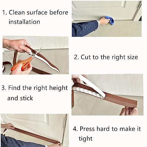 Weather Stripping, Door Seal Strip Self Adhesive Silicone Draft Bottom Gap Replacement Strip Roll Soundproof for Door, Window 26.3Ft (Width 45mm, Brown-Length 26.3Ft) - size: 45mm