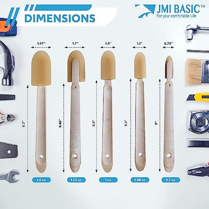JMIBASIC Grout Caulk Finishing Tool - Multi Size 4 Pieces Set - Smooth Grout Sealant Silicone Caulking Tool - Rubber Spatula Spreader - Grout Sealer Applicator - Ergonomic Handle Grip_ABS (0.78 Inch) - size: 0.78 Inch