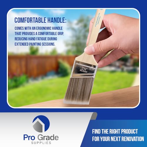 Pro Grade - Paint Brushes - 12Ea 2.5" Angle Brushes - size: 12Ea 2.5A