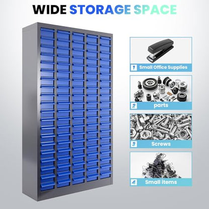 100 Drawers Industrial Nut and Bolt Organizer, Parts Cabinet with 500 Dividers & 200 Label Slots, ABS Drawers Multi-Use Bolt Bins Hardware Organizer System for Workshop, Warehouse and Office - style: 100 Drawers