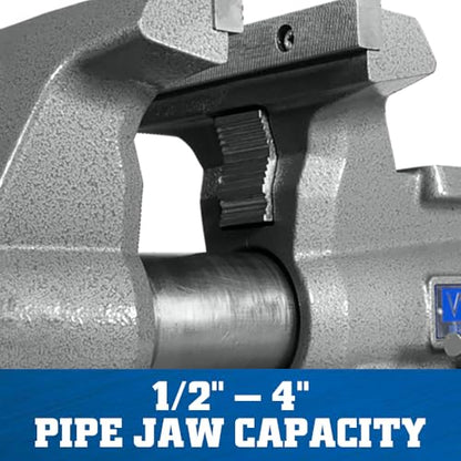 Wilton Mechanics Pro Bench Vise, 8" Jaw Width, 8-1/2" Jaw Opening, 4-1/2" Throat (Model 880M), Grey - size: 8 In.