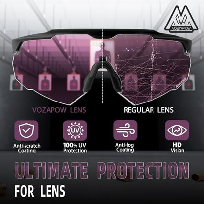 Shooting Glasses Anti Fog with High Definition Lenses, ANSI Z87+ Certified Tactical Safety Glasses for Men Women - color: A5-purple