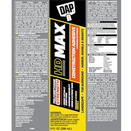 DAP INC 27511 Adhesive-Caulk, 9.0 Oz, White
