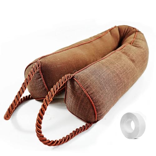 Under Door Draft Stopper-Weighted Door Draft Bottom Weather Stripping Noise Blocker for Doors and Windows (Brown, 36 inch) - color: Brown, size: 36 inch