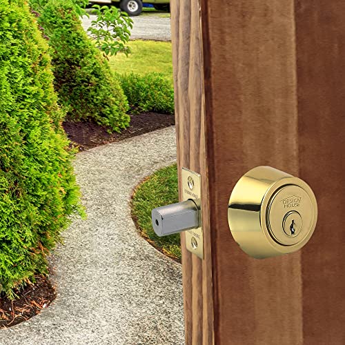 Design House 786103 2-Way Replacement Square Corner Deadbolt Latch Polished Brass - color: Polished Brass