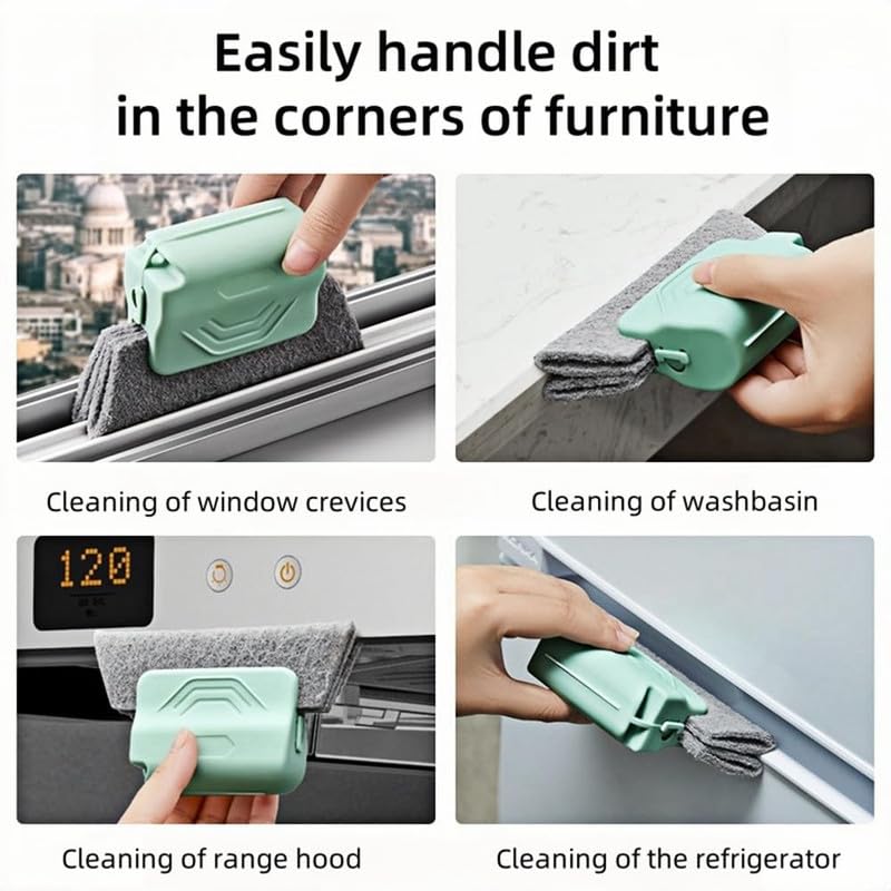 Magic Window Track Cleaner, 2024 New Window Groove Cleaning Brush Tools Set, Creative Cleaner Brushes Tools for Window lides Gaps, Sliding Door Track, Tile Lines Shutter Car Vents (Grey+Pink) - color: Grey+pink