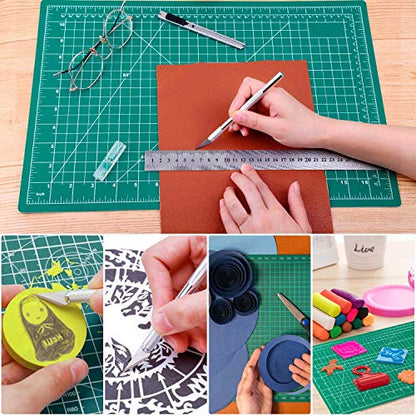 anezus Self Healing Sewing Mat, 12inch x 18inch Rotary Cutting Mat Double Sided 5-Ply Craft Cutting Board for Sewing Crafts Hobby Fabric Precision Scrapbooking Project - size: 17.8"L x 11.9"W