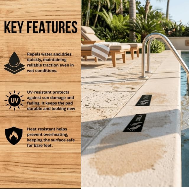 Naked Feet Only 3.5" x 12" Step Pads Non-Slip EVA Foam Step Pad for Boat Gunwales & Ladders, 6mm Brushed Marine Grade Anti-Skid Adhesive Pads (Pair) SeaDek Technology - Black/Army Camo - color: Black Over Army Camo, size: Step Pad