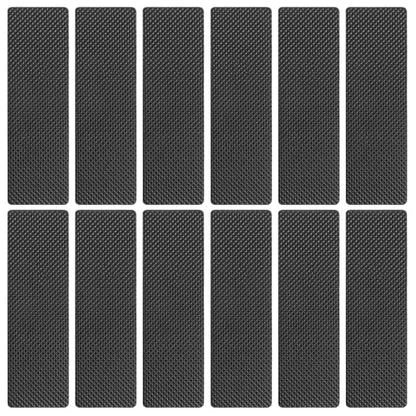 12 Pcs Non Slip Furniture Pads,Self Adhesive Rectangle Non Skid Furniture Grippers for Hardwood Floors Couch Stoppers to Prevent Sliding for Recliners Sofa Chairs(Black,5.7×1.8 in)