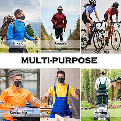 Loops Reusable Dust Face Mask with 7 Activated Carbon Filters-Woodworking,Construction,Mowing,Painting,sanding Outdoor