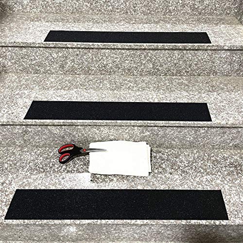 COSIMIXO 4" x 35Ft Heavy Duty Anti Slip Tape,Best 80grit Friction,Grip,Abrasive for Stairs Outdoor/Indoor Waterproof Grip Tape Safety Non Skid Tread Staircases Anti-Slip Traction Tape Black - size: 4" x 35Ft Black