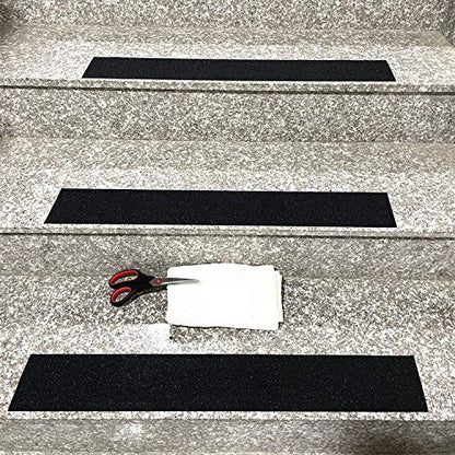 COSIMIXO 4" x 35Ft Heavy Duty Anti Slip Tape,Best 80grit Friction,Grip,Abrasive for Stairs Outdoor/Indoor Waterproof Grip Tape Safety Non Skid Tread Staircases Anti-Slip Traction Tape Black - size: 4" x 35Ft Black