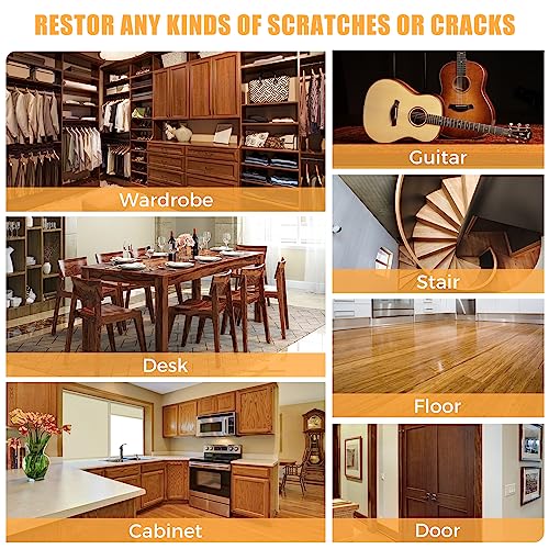 Wood Furniture Repair Kit- Set of 41 Laminate Vinyl Floor Repair Kit Wood Fillers,Floor Scratch Repair, Touch Up Markers, Restore Hardwood Scratches, Cracks, Hole for Floor, Table, Door, Cabinet