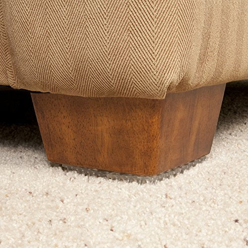 SoftTouch 4" Square Adhesive Anti-Dent Carpet Protectors with 3/8" Spiked Bottom, Self-Stick Spiked Furniture Pads for Tables, Beds, Sofas, Chairs, Set of 2, Clear - style: 3/8" Short Pile Carpet