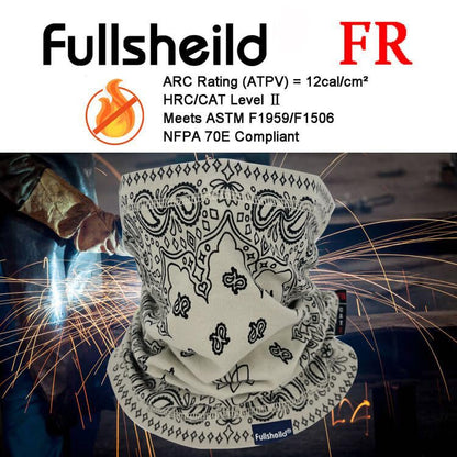 Fullsheild FR Flame Resistant Face Mask Full Cover Neck Gaiter Snood for Welding Hunting Army Military Working - color: Paisley