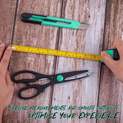 CARTMAN 39-Piece Home Tool Set Kit, Essential Household Hand Tools with Plastic Storage Case, Green - color: Green