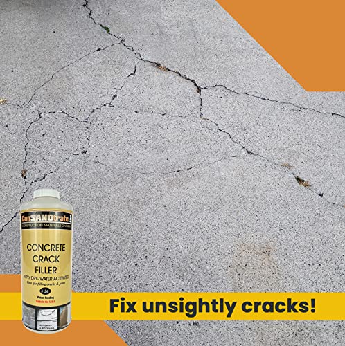 ConSandtrate Concrete Crack Filler - Gray - 3 lb. (Single Bottle) - Polymer Based Sealant for Filling in Concrete Cracks on Driveways, Walkways and Patios (White) - color: White