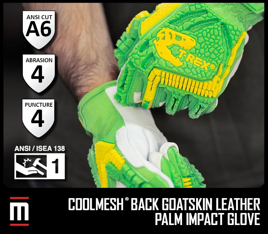MAGID TRX743 ANSI A6 Cut-Resistant Windstorm Series® Hi-Vis Impact Gloves, 6 Pairs, Size 6/XS - size: 6/XS, style: 6 Pairs