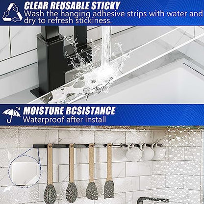 ZMUAXUAN Strong Nano Double Sided Tape Heavy Duty Mounting,Clear Removable Wall Sticky Adhesive Strips,Reusable Thick Gel Grip for Hanging Picture,Poster,Carpet,Photo
