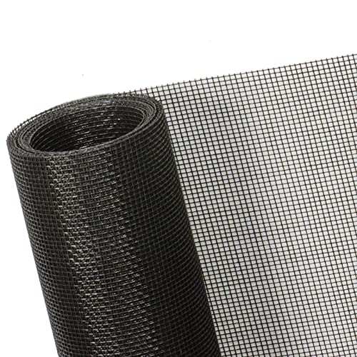 TOOLTRIZ Windows Screen and Screen Door Replacement, 48"x118" Durable Fiberglass Screen Mesh - Screen & Sliding Screen Door Repair for Patio & Window - color: Charcoal/Black, size: 48" x 118"