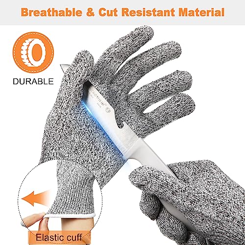 Xuhal 20 Pairs Cut Resistant Gloves Level 5 Protection Cutting Safety Kitchen Anti Cut Gloves for Kitchen (S) - size: Small
