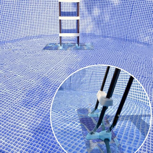 Drydiet Above Ground Ladder Mat, Swimming Protective Nonslip Step Pad with Texture, Pool Essentials Accessories for Floor Liners and Stairs, Marble Pattern(9 x 24 Inch) - size: 9 x 24 Inch