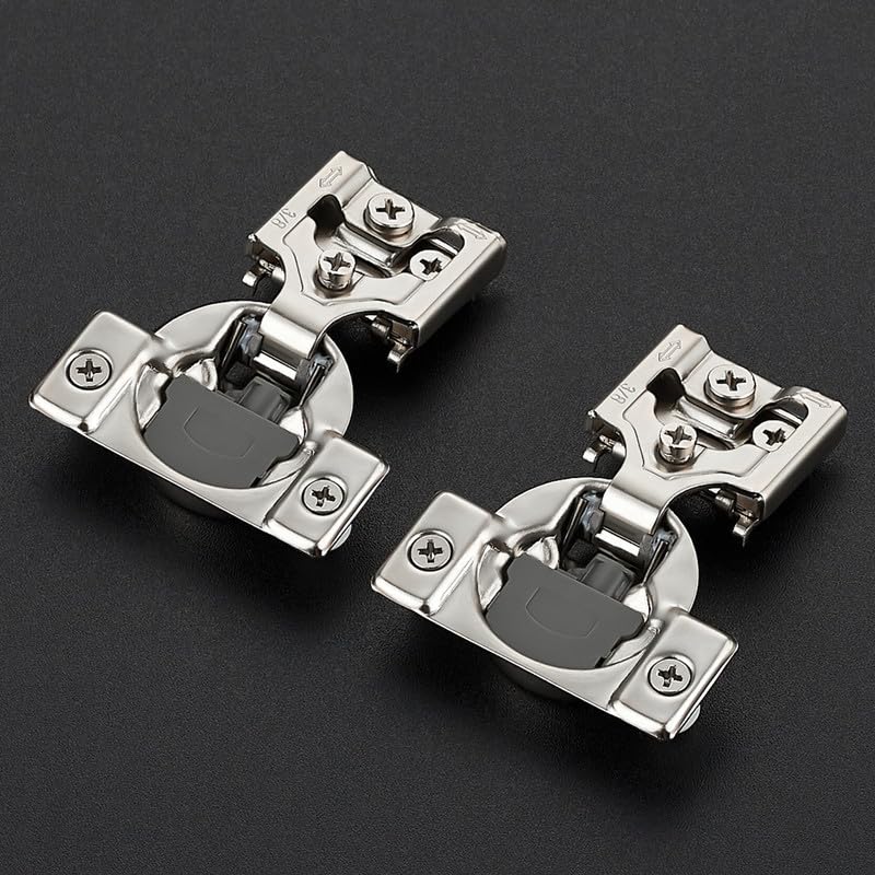 Ravinte 2 Pack 1 Pair 3/8 inch Overlay Soft Close Kitchen Cabinet Hinges Stainless Steel Adjustable Kitchen Hinges Satin Nickel Cabinet Hardware - size: 3/8 inch Overlay