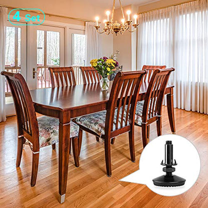 4 Set M10 Adjustable Leveling Feet, Heavy Duty Height Adjuster Furniture Leveler Foot With T Nut, Screw On Cabinet Restaurant Table Chair Self Levelers Leg (2" Base Dia & Thread Length, Black) - style: Black Stable Leg Levelers