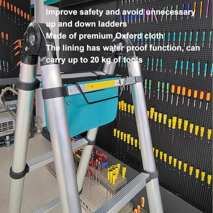 Ladder Tool Holder, Folding Oxford Cloth Ladder Bag, Portable Heavy Duty Bag Organizer Accessories, 44.09lb Capacity Compact Repair Work Tool Organizers, 26x18x20cm
