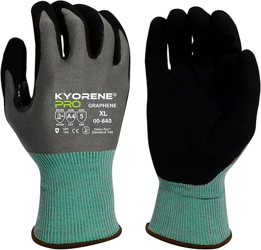 Armor Guys 00-840 Cut Resistant Work Gloves (ANSI A4) – Kyorene Pro Graphene, Machine Washable, Touchscreen Nitrile Coated Gloves for Construction, Industrial & Everyday Use – X-Large (1 Pair) - color: 1 Pair (X-large)