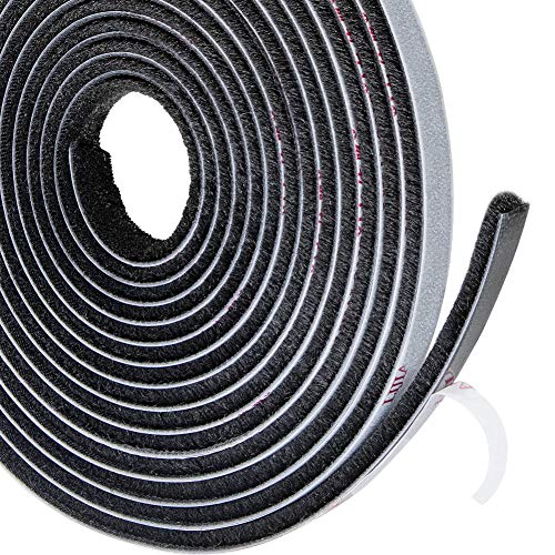 TORRAMI Adhesive Brush Seal Weather Stripping 11/32 inch x 3/16 inch x 16 ft, Dustproof Soundproof Windproof for Windows Bottom and Frame,Sliding Doors Frame,Wardrobe, Black - color: Black, size: 11/32 inch x 3/16 inch x 16 ft