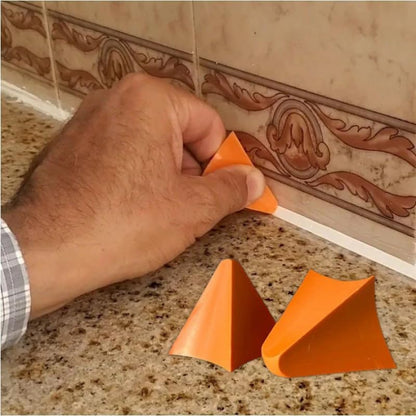 Silicone Caulking Tool, Orange Silicone Seam Tool Kit(3/6/10/16mm), Effective Grout Spreader for Kitchen, Bathroom, Tile, Window - color: Orange