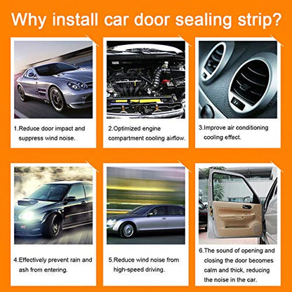 Storystore Universal Automotive Car Door Seal Strip D-Shape Self-Adhesive Weather Stripping for Car Truck Door Window Soundproof Noise Insulation Sealing (11/20" (W) x 11/20" (T) x 59' (L)) - size: 11/20" (W) X 11/20" (T) X 59' (L)